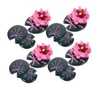 HIAKDOFT Miniature Lotus and Lotus Leaf Resin Garden Ornaments Mini Lawn Decorations for Dollhouse Fairy Garden and Landscape Scenes and Realistic Micro Accessories for Collectors