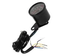 HIAKDOFT Motorcycle LED Odometer with Gear Display Dc Digital Speedometer Gauge Replacement for Motorbike Stylish Black Face Compatible with Harley and Retro Models