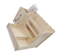 HIAKDOFT Multi-functional Wooden Pet Feeder with Water Bottle Stable Hay Rack and Food Bowl for Rabbits Guinea Pigs Hamsters Household Cage Accessory