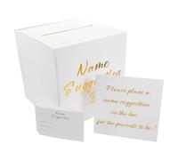 HIAKDOFT Office Suggestion Box with 30 Feedback Cards, White Small Improvement Card Collection Box for Customer Comments, Teacher and Student Feedback, Office and Business Use