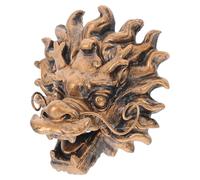 HIAKDOFT Outdoor Dragon Head Fountain Water Outlet Resin Garden Water Feature with Elegant Golden Design Easy Installation