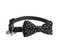 HIAKDOFT Pet Bow Tie Collar with Bell Polka Dot Bowknot Black Felt Dog Felt Collar Comfortable Neck Chain for Cats and Small Dogs, Cute Kitten Bow Accessory for Pet Supplies