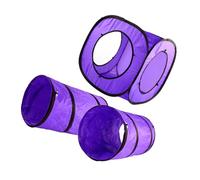 HIAKDOFT Pet Cat Tunnel Toy Set 3-way Foldable Double Channel Tube with Square Cube, Lightweight Polyester Fabric for Kitten Indoor Play and Exercise