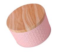 HIAKDOFT Pink Iron Round Bakery Storage Box with Lid Sturdy Snack Container for Cookies Candy Chocolates and Sweets Practical Box for Home Use