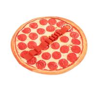 HIAKDOFT Pizza-Shaped Canvas Pencil Case Roll up Pen Pouch Stationery Organizer with Multiple Compartments for Students and Artists, Portable Drawing Brush Pen Holder for School and Travel