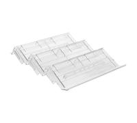 HIAKDOFT Plastic Food Display Riser 3-tier Plastic Stand for Supermarket Refrigerator Counter, Sloped Step Design without Support Board, Food and Vegetable Display Organizer