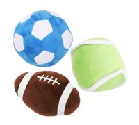 HIAKDOFT Plush Sport Ball for Dogs and Cats Bite-resistant Mini Soccer Football Rugby Balls for Indoor Play Teeth Cleaning Chew for Active Pets