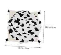 HIAKDOFT Plush Sugar Glider Bed with Dairy Cow Print Small Three Hanging Nest for Squirrels and Small Pets Metal Frame Warm Hammock Utilizing Vertical Space