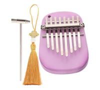 HIAKDOFT Portable 8 Keys Kalimba Thumb Piano Mini Finger Piano Musical Instrument for Beginners with Purple Oval Wood Body and Full Accessory Set, Suitable for and Music Lovers