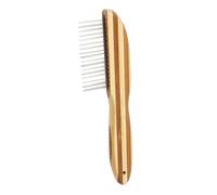 HIAKDOFT Portable Bamboo Flea Comb for Dogs and Cats Hair Remover Grooming Tool for Daily Use Eliminates Loose Hair Tangles Dander and Dirt From Long and Short Haired Pets