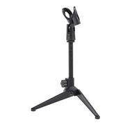 HIAKDOFT Portable Mic Holder Tripod Stand Black Desktop Microphone Bracket for Broadcasting Podcasting Online Meetings Recording Lectures and Live Streaming