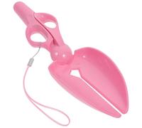 HIAKDOFT Portable Pink Pet Pooper Scooper Scissor-style Poop Shovel for Small Dogs, Plastic Dog Waste Picker for Outdoor Yard Cleaning