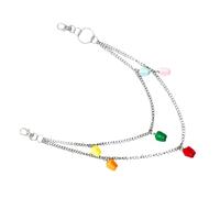 HIAKDOFT Punk Metal Waist Chain with Pepper Pendant Durable Lightweight Jean Chain Belt for Men and Women Hip Hop Street Style Accessory for Trousers and Jeans