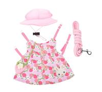 HIAKDOFT Rabbit Garment Leash and Sturdy Harness Rope, Medium Size Pet Bunny Clothes Hat, Suitable for Dwarf Rabbits and Holland Lop Pets