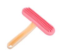 HIAKDOFT Rabbit Grooming Brush Soft Silicone Massage Comb for Small Animals Deshedding Brush for Bunny Guinea Pig Chinchilla Portable Grooming Tool Pink Large