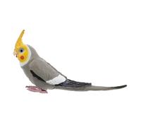 HIAKDOFT Realistic Cockatiel Parrot Figurine Sturdy Solid Artificial Bird Sculpture Wildlife Inspired Garden Decoration Home Ornament