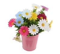 HIAKDOFT Realistic Faux Potted Daisy Flower Bonsai Decoration for Home Office Events Vibrant Artificial Plant Aesthetic for Weddings Photography Props