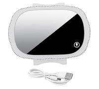 HIAKDOFT Rechargeable LED Visor Mirror for Car with Natural Daylight Simulation USB Powered Vanity Light for Truck and Car Sun Visor Replacement for Broken Mirrors Easy Installation White