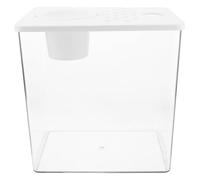 HIAKDOFT Rectangular Turtle Aquarium with Lid and Soil Basket, Medium Desktop Betta Fish Tank Landscape for Office and Home, 9.7x9.6x6.9 Inches