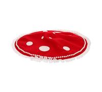HIAKDOFT Red Mushroom Beret Cosplay Hat with Pearl Embellishment Soft Comfortable Party Headwear for Women for Costume Photo Prop and Holiday Events
