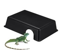 HIAKDOFT Reptile Hide Box Plastic Cave Shelter for Ball Python Snake Humidified Resting Place and Miniature Landscape for Reptile Pets