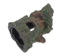 HIAKDOFT Resin Hollow Tree Trunk Aquarium Decor with Intricate Human Face Design Fish and Shrimp Hideout Cave for Reptile Habitat Natural Resin Material Safe for Gecko Tanks and Aquatic