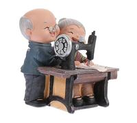 HIAKDOFT Resin Old Couple Statue Anniversary Ornament Detailed Elderly Couples Figurine for Wedding Souvenir and Home Decoration Bright Color Decorative for Party and Accents