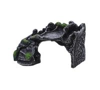 HIAKDOFT Resin Turtle Floating Basking Platform with Naturalistic Rock and Plant Design Climbing Ramp for Reptile Tanks Aquarium Decor for Bearded Dragons Turtles and Amphibians