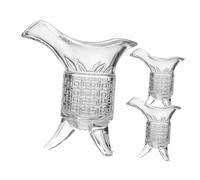 HIAKDOFT Retro Chinese Style Whiskey Shot Glass Imperial Cups with Decanter Clear Decorative Glass for Home Bar Wedding Party Table Decor