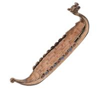 HIAKDOFT Retro Resin Viking Pirate Ship Sculpture Desktop Boat Model Decoration Lightweight Canoe Ornament for Bedroom and Home Craft Display