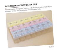 HIAKDOFT Reusable Sealed Medicine Box with Compartments Portable Weekly Pill Organizer Holder for Vitamins and Daily Medication Plastic Storage Case for Travel and Household Use