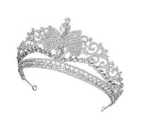 HIAKDOFT Rhinestone Bridal Tiara Crown for Weddings and Parties Silver Princess Hairpiece Headband Comfortable Wedding Hair Accessories for Brides and Formal Occasions