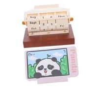 HIAKDOFT Rotary Perpetual Desk Calendar with Month Week Date Display Compact Wooden Metal Turntable Design for Office Home Classroom Organization and Stylish Table Decor Easy Date