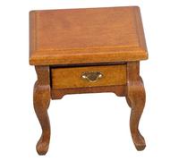 HIAKDOFT Scale Dollhouse Bedroom Nightstand with Drawer French Country Rustic Miniature End Table for Living Room and Bedroom Furniture Accessories