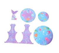HIAKDOFT Shower Themes Cupcake Stand Decor Little Mermaid Party Favors Cupcake Stand Holder Paper Beach Theme Cake Topper Tea Party Cakes Holder Under The Sea Centerpieces