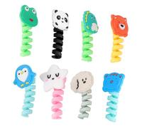 HIAKDOFT Silicone Cable Winders and Earphone Cable Protectors for Mobile Phones 8pcs Cartoon Animal Set Anti-cracking Data Wire Wrappers for Charger and Suitable and Organization