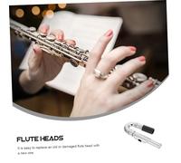 HIAKDOFT Silver Flute Head Replacement with Manual Straight and Elbow Design Lightweight Musical Instrument Accessory for Easy Use and Performance