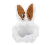 HIAKDOFT Small Pet Warm Hat Plush Rabbit Ear Cap for Guinea Pigs and Kittens Brown Soft Winter Headwear