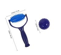 HIAKDOFT Spiky Muscle Massage Balls 2pcs with Handheld Roller, Body Muscle Relax Massager for Full Body, Arm and Leg Fitness, Portable Trigger Point Therapy Tool