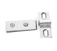 HIAKDOFT Stainless Steel Bathroom Door Pivot Hinge Rectangular Double Hole Design for Heavy Duty Support Smooth Sliding Mechanism Weather Resistant Finish Secure Installation for Frameless