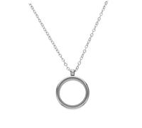 HIAKDOFT Stainless Steel Transparent Photo Locket Pendant with Chain Round Frame for Wedding Bouquet Memory Bridal Shower Charm Clear Display Jewelry