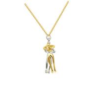 HIAKDOFT Stylish Couple Hugging Pendant Necklace Gold Tone Love Witness Jewelry Lightweight Comfortable Neck Jewelry Gift for Valentines Day and Daily Wear