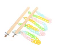 HIAKDOFT Sugar Glider Cage Accessory Climbing Chain Toy Hanging Swing Rustic Style Cage Ornament for Small Animals Hamsters Ferrets Guinea Pigs