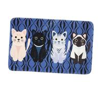 HIAKDOFT Thick Cartoon Cat Pattern Non-slip Doormat Anti-skid Entrance Rug for Bathroom Bedroom Kitchen Floor Mat with Wear-resistant Stitching Fun Home Decor Random Color