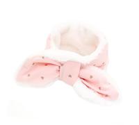 HIAKDOFT Thickened Warm Pet Scarf for Dogs and Cats Adjustable Winter Neckerchief Soft Cozy Neck Collar in Pink for Outdoor Walks and Cute Decoration