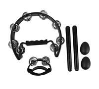 HIAKDOFT Versatile Percussion Instrument with Hand Bells Foot Tambourine Shakers Rhythm Sticks for Musicians and Bands Portable Musical Bells Ensemble for Dynamic Melodies and Creative