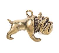 HIAKDOFT Vintage Brass Bulldog Keychain Pendant Durable Animal Charm DIY Hanging Decor for Backpack Handbag Symbolizing Strength and Courage