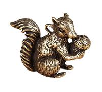 HIAKDOFT Vintage Brass Squirrel Charm Keychain Pendant Durable Solid Brass Craft Hanging Ornament for Home Decoration and DIY Accessories Unique Retro Friends and Family