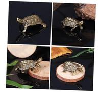 HIAKDOFT Vintage Copper Turtle Figurine Desktop Decoration Metal Craft Ornament for Home Office Table Decor Sturdy Handcrafted Tortoise Model with Smooth Detailed Design
