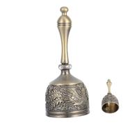 HIAKDOFT Vintage Dragon Phoenix Zinc Alloy Handheld Bell with Clear Loud Sound for Wedding Dinner Service Desk Meditation and Christmas Celebration